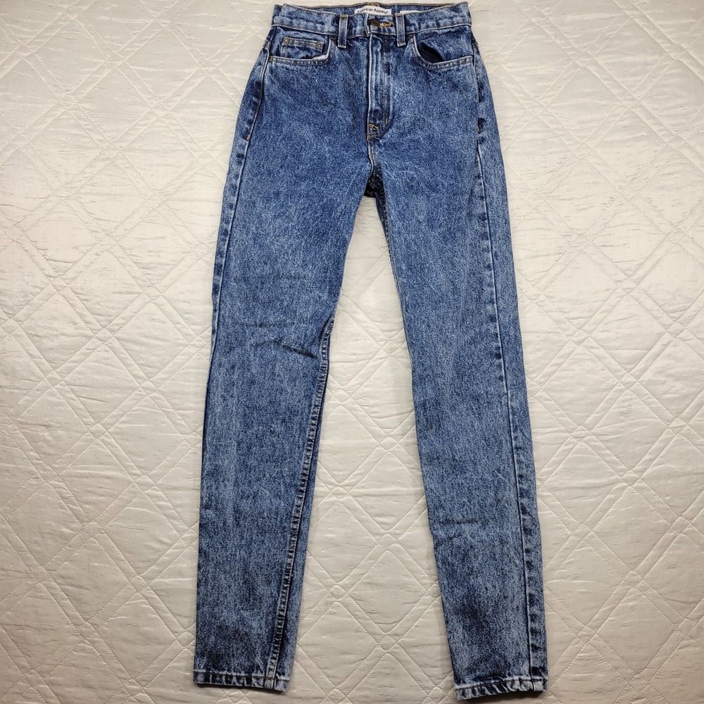 American Apparel Denim High Waist Straight Leg blue jeans size Waist 26